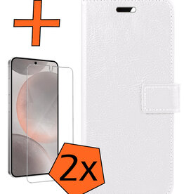 Nomfy Nomfy Samsung Galaxy S24 Plus Hoesje Bookcase Met 2x Screenprotector - Wit