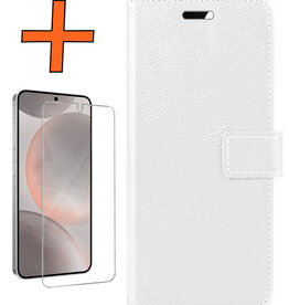Nomfy Nomfy Samsung Galaxy S24 Plus Hoesje Bookcase Met Screenprotector - Wit