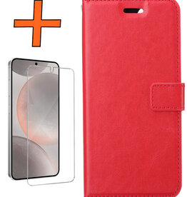 Nomfy Nomfy Samsung Galaxy S24 Plus Hoesje Bookcase Met Screenprotector - Rood