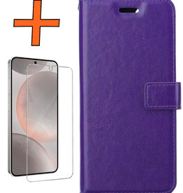 Nomfy Nomfy Samsung Galaxy S24 Hoesje Bookcase Met Screenprotector - Paars