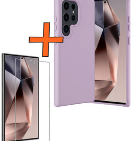 Nomfy Nomfy Samsung Galaxy S24 Ultra Hoesje Siliconen Met Screenprotector - Lila