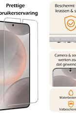 Nomfy Hoesje Geschikt voor Samsung S24 Hoesje Siliconen Cover Case Met Screenprotector - Hoes Geschikt voor Samsung Galaxy S24 Hoes Back Case - Lichtroze