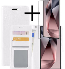 NoXx NoXx Samsung Galaxy S24 Ultra Hoesje Bookcase Met Screenprotector - Wit