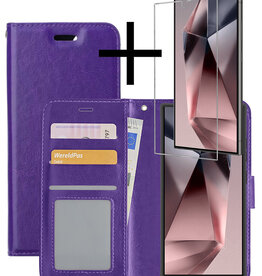 NoXx NoXx Samsung Galaxy S24 Ultra Hoesje Bookcase Met Screenprotector - Paars