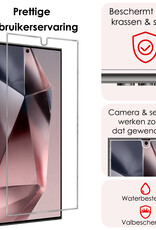 NoXx Hoes Geschikt voor Samsung S24 Ultra Hoesje Book Case Hoes Flip Cover Wallet Bookcase Met Screenprotector - Lichtroze