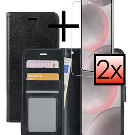 NoXx NoXx Samsung Galaxy S24 Plus Hoesje Bookcase Met 2x Screenprotector - Zwart