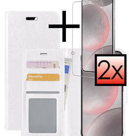 NoXx NoXx Samsung Galaxy S24 Plus Hoesje Bookcase Met 2x Screenprotector - Wit