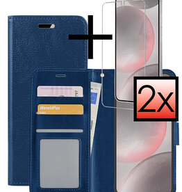 NoXx NoXx Samsung Galaxy S24 Plus Hoesje Bookcase Met 2x Screenprotector - Donkerblauw