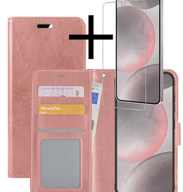 NoXx NoXx Samsung Galaxy S24 Plus Hoesje Bookcase Met Screenprotector - Rose Goud