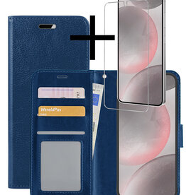 NoXx NoXx Samsung Galaxy S24 Plus Hoesje Bookcase Met Screenprotector - Donkerblauw