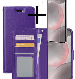 NoXx NoXx Samsung Galaxy S24 Hoesje Bookcase Met Screenprotector - Paars