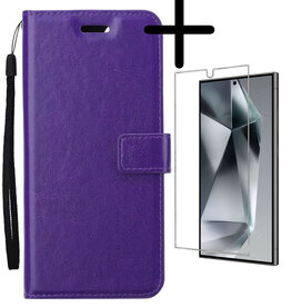 BASEY. BASEY. Samsung Galaxy S24 Ultra Hoesje Bookcase Met Screenprotector - Paars