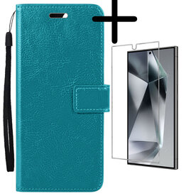 BASEY. BASEY. Samsung Galaxy S24 Ultra Hoesje Bookcase Met Screenprotector - Turquoise