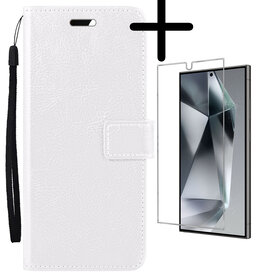 BASEY. BASEY. Samsung Galaxy S24 Ultra Hoesje Bookcase Met Screenprotector - Wit