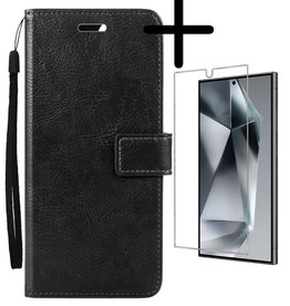 BASEY. BASEY. Samsung Galaxy S24 Ultra Hoesje Bookcase Met Screenprotector - Zwart