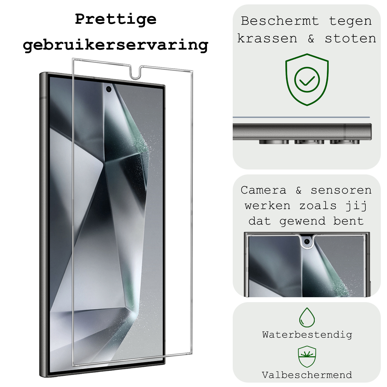 BASEY. Hoes Geschikt voor Samsung S24 Ultra Hoesje Bookcase Hoes Flip Case Book Cover Met Screenprotector - Hoesje Geschikt voor Samsung Galaxy S24 Ultra Hoes Book Case Hoesje - Zwart