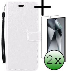 BASEY. BASEY. Samsung Galaxy S24 Ultra Hoesje Bookcase Met 2x Screenprotector - Wit