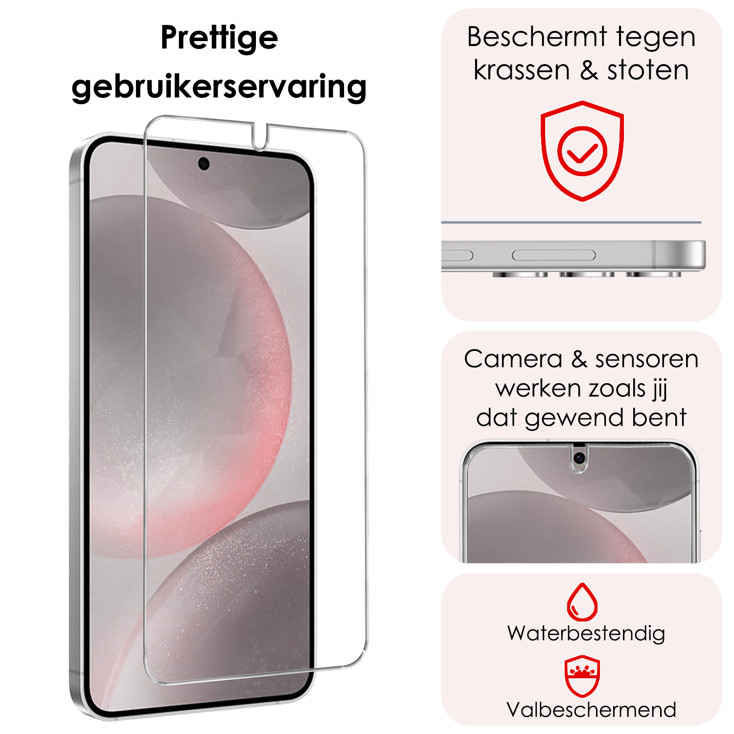 NoXx Hoes Geschikt voor Samsung S24 Plus Hoesje Cover Siliconen Back Case Hoes Met Screenprotector - Lila