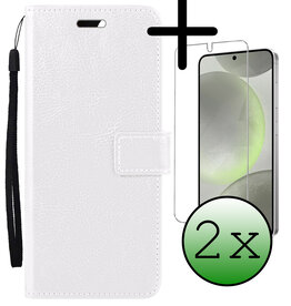 BASEY. BASEY. Samsung Galaxy S24 Plus Hoesje Bookcase Met 2x Screenprotector - Wit