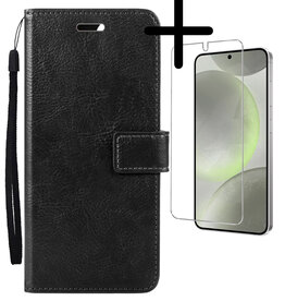 BASEY. BASEY. Samsung Galaxy S24 Plus Hoesje Bookcase Met Screenprotector - Zwart
