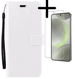 BASEY. BASEY. Samsung Galaxy S24 Plus Hoesje Bookcase Met Screenprotector - Wit