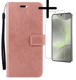 BASEY. BASEY. Samsung Galaxy S24 Plus Hoesje Bookcase Met Screenprotector - Rose Goud