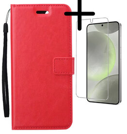 BASEY. BASEY. Samsung Galaxy S24 Plus Hoesje Bookcase Met Screenprotector - Rood