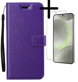 BASEY. BASEY. Samsung Galaxy S24 Plus Hoesje Bookcase Met Screenprotector - Paars