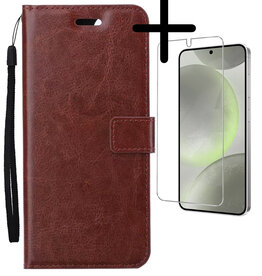 BASEY. BASEY. Samsung Galaxy S24 Plus Hoesje Bookcase Met Screenprotector - Bruin