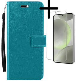 BASEY. BASEY. Samsung Galaxy S24 Plus Hoesje Bookcase Met 2x Screenprotector - Turquoise