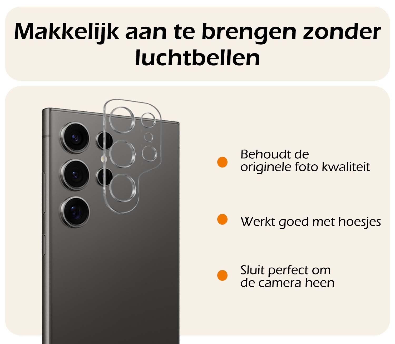 Nomfy Screenprotector Geschikt voor Samsung S24 Ultra Camera Screen Protector Beschermglas - Screenprotector Geschikt voor Samsung Galaxy S24 Ultra Camera Screenprotector Tempered Glass