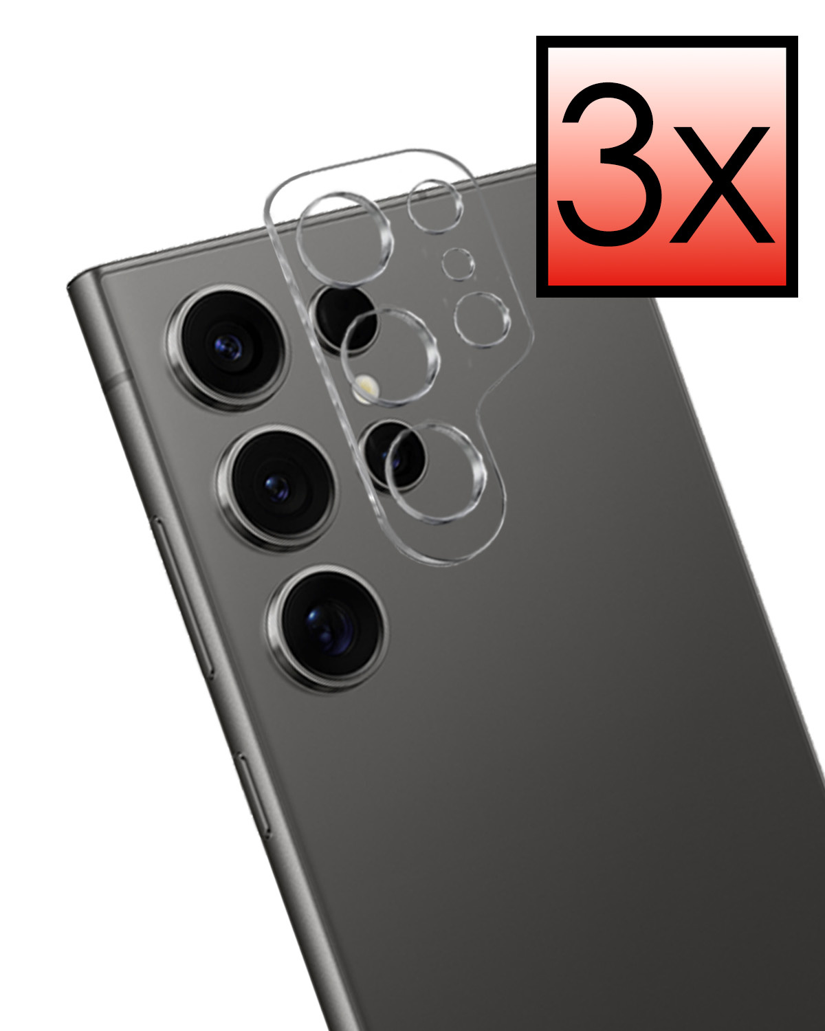 NoXx Screenprotector Geschikt voor Samsung S24 Ultra Camera Screenprotector Gehard Glas - Screenprotector Geschikt voor Samsung Galaxy S24 Ultra Screenprotector Camera Tempered Glass - 3x