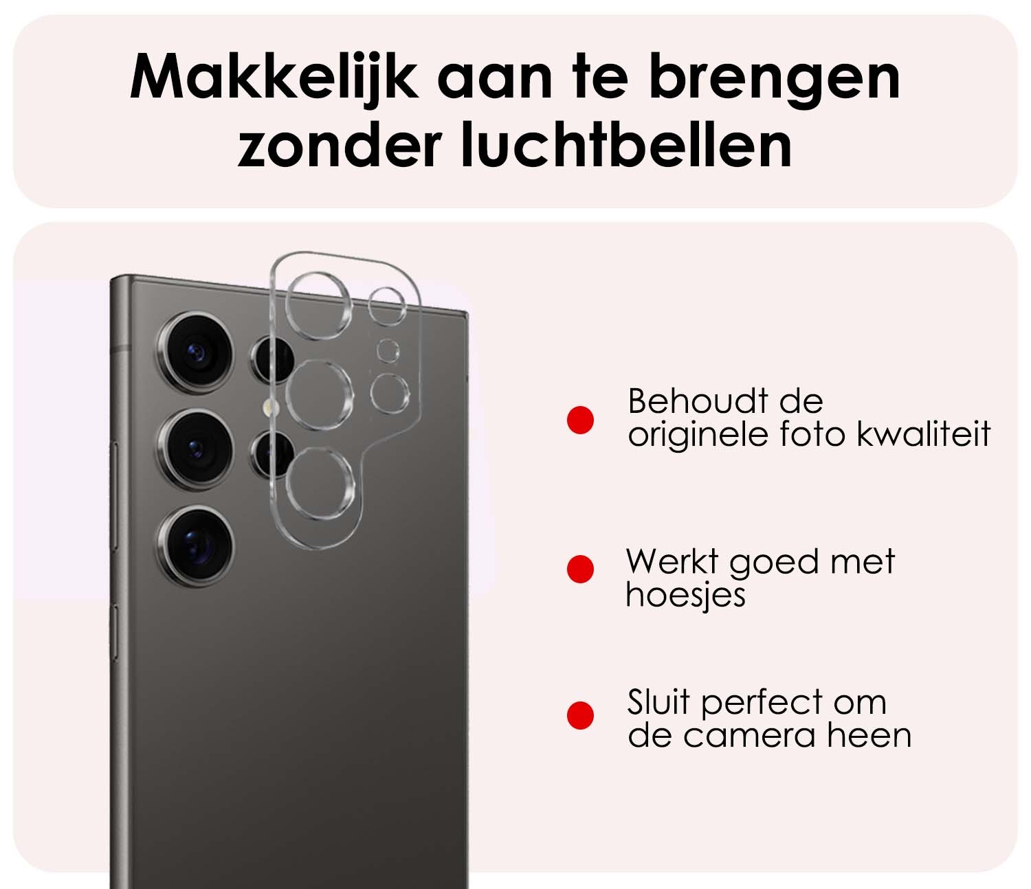 NoXx Screenprotector Geschikt voor Samsung S24 Ultra Camera Screenprotector Gehard Glas - Screenprotector Geschikt voor Samsung Galaxy S24 Ultra Screenprotector Camera Tempered Glass - 3x