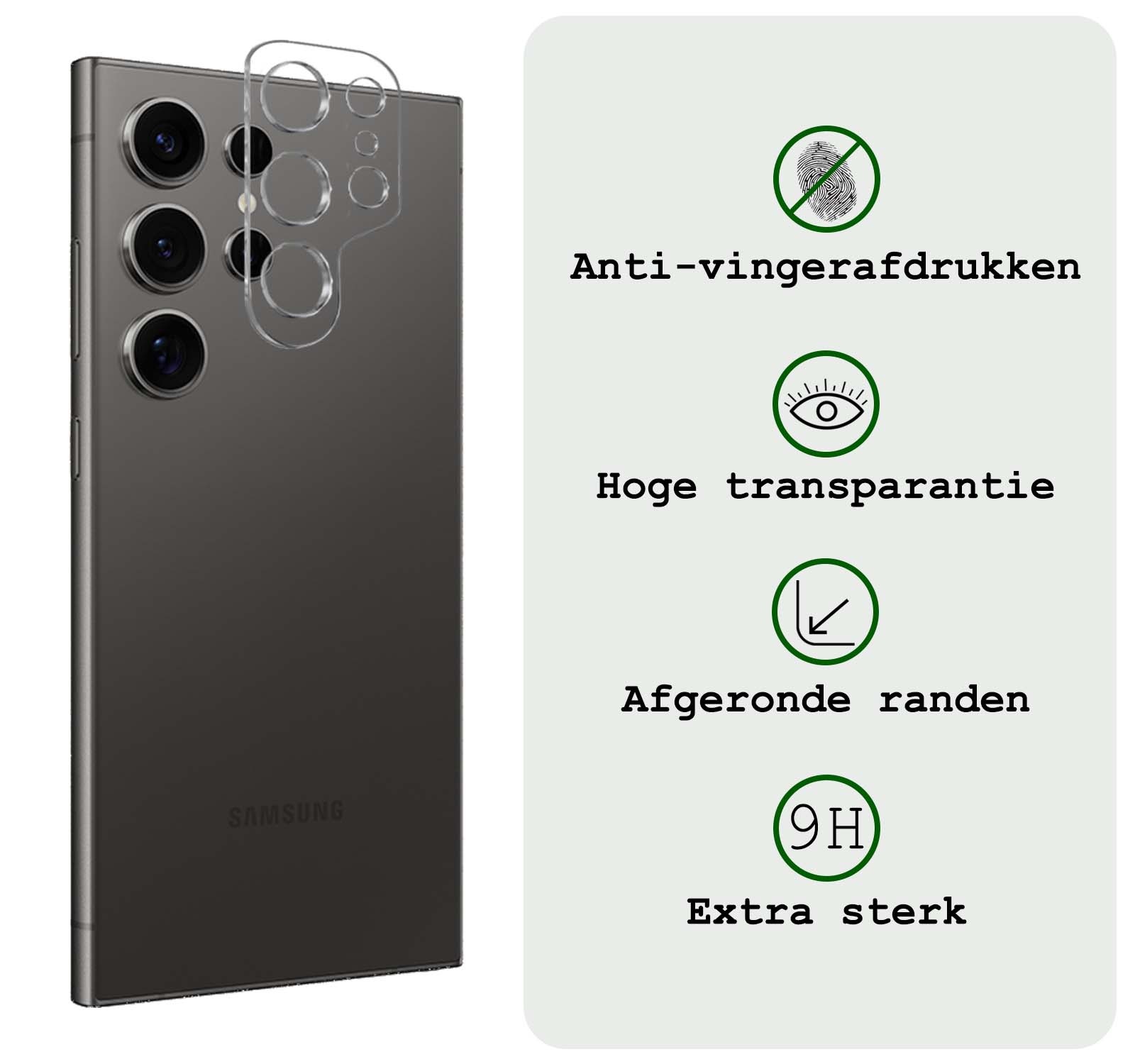 BASEY. Screenprotector Geschikt voor Samsung S24 Ultra Camera Screenprotector Tempered Glass Beschermglas Camera - Screenprotector Geschikt voor Samsung Galaxy S24 Ultra Camera Screen Protector