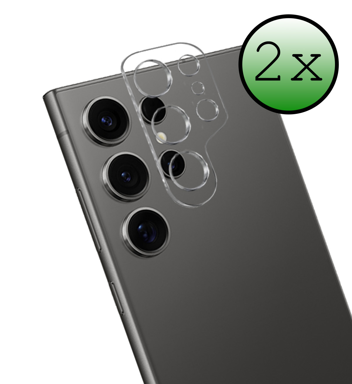 BASEY. Screenprotector Geschikt voor Samsung S24 Ultra Camera Screenprotector Tempered Glass Beschermglas Camera - Screenprotector Geschikt voor Samsung Galaxy S24 Ultra Camera Screen Protector - 2 Stuks