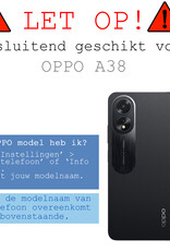 BASEY. Hoes Geschikt voor OPPO A38 Hoesje Siliconen Back Cover Case Met 2x Screenprotector - Hoesje Geschikt voor OPPO A38 Hoes Cover Hoesje - Zwart