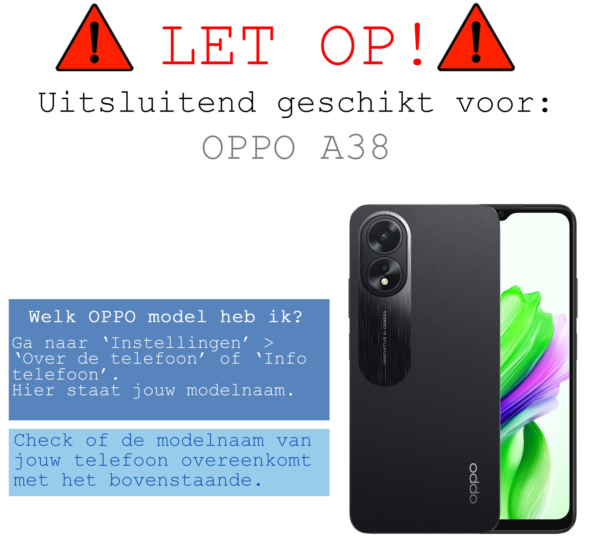 BASEY. Hoes Geschikt voor OPPO A38 Hoesje Siliconen Back Cover Case Met 2x Screenprotector - Hoesje Geschikt voor OPPO A38 Hoes Cover Hoesje - Zwart