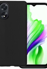 BASEY. Hoes Geschikt voor OPPO A38 Hoesje Siliconen Back Cover Case Met 2x Screenprotector - Hoesje Geschikt voor OPPO A38 Hoes Cover Hoesje - Zwart
