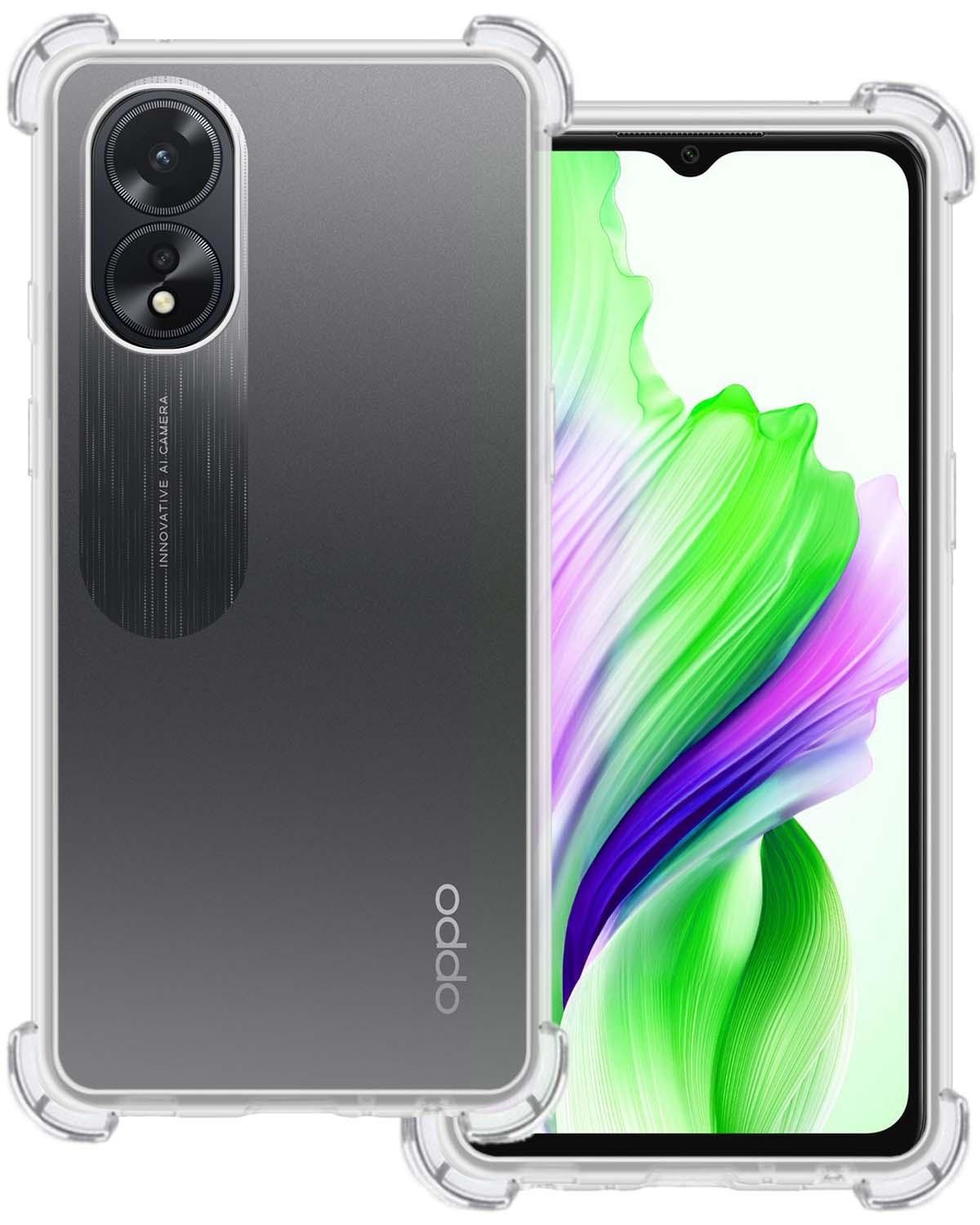 BASEY. Hoes Geschikt voor OPPO A38 Hoesje Shock Proof Case Hoes Siliconen - Hoesje Geschikt voor OPPO A38 Hoes Cover Shockproof - Transparant