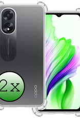 BASEY. Hoes Geschikt voor OPPO A38 Hoesje Shock Proof Case Hoes Siliconen - Hoesje Geschikt voor OPPO A38 Hoes Cover Shockproof - Transparant - 2 Stuks