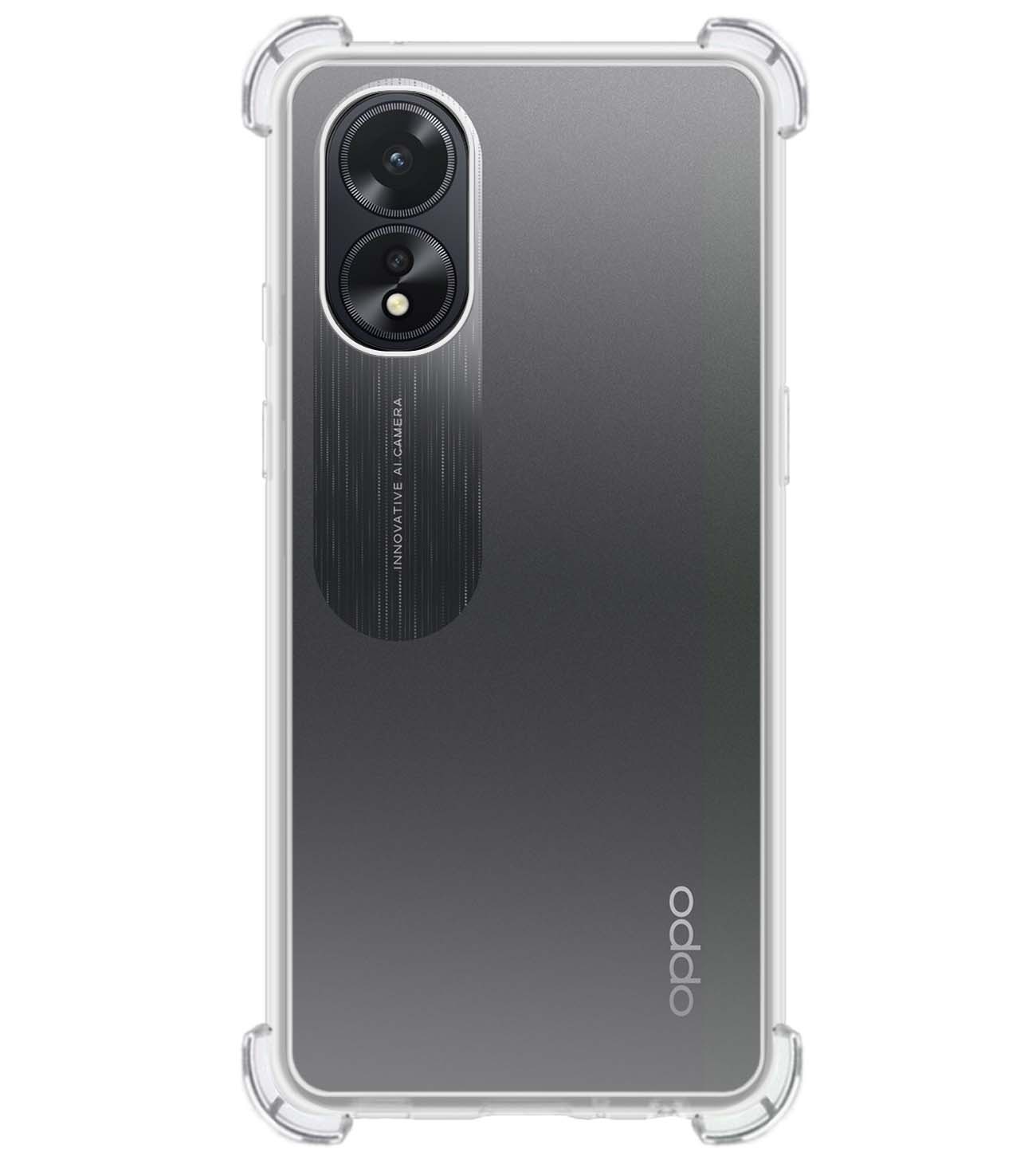 BASEY. Hoes Geschikt voor OPPO A38 Hoesje Shock Proof Case Hoes Siliconen - Hoesje Geschikt voor OPPO A38 Hoes Cover Shockproof - Transparant - 2 Stuks