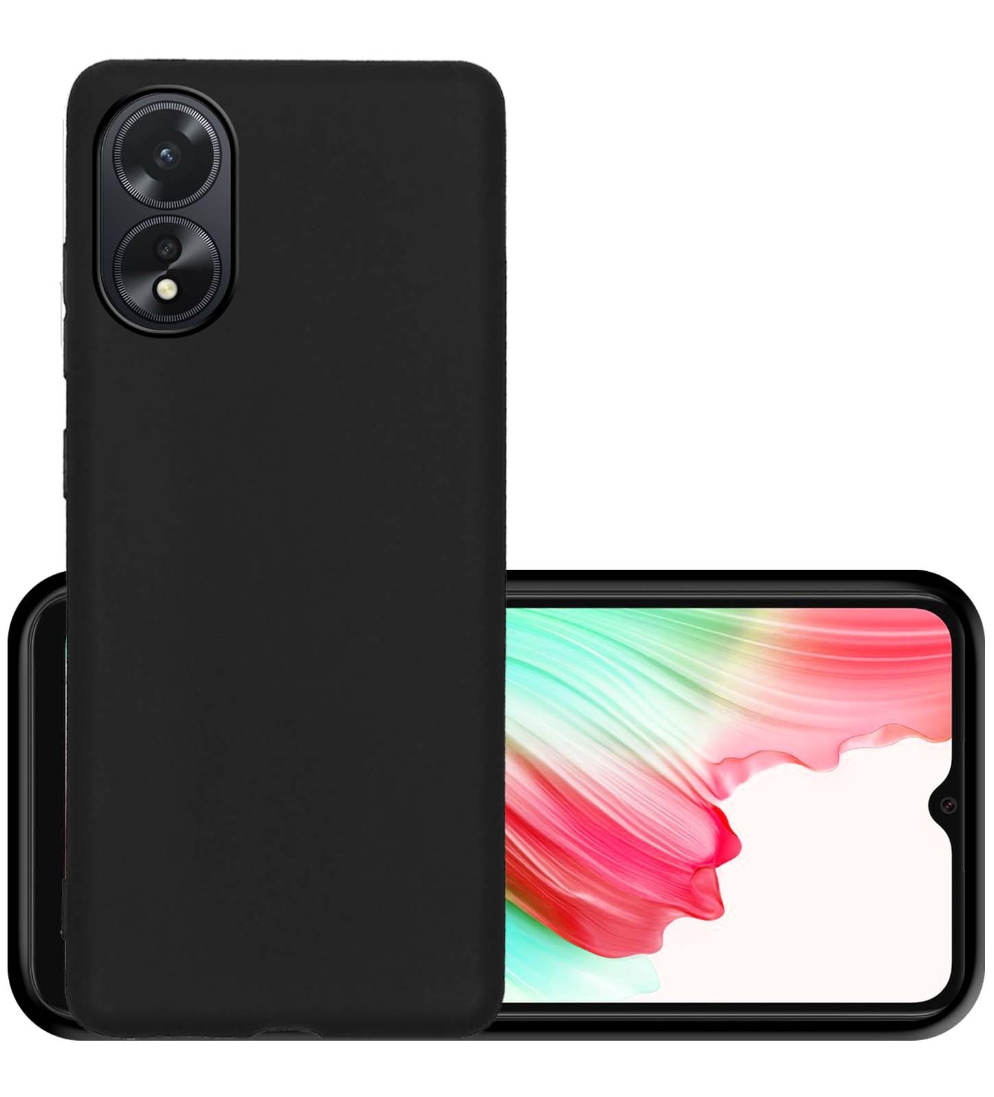 NoXx Hoes Geschikt voor OPPO A38 Hoesje Cover Siliconen Back Case Hoes - Zwart