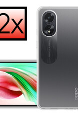 NoXx Hoes Geschikt voor OPPO A38 Hoesje Cover Siliconen Back Case Hoes - Transparant - 2x