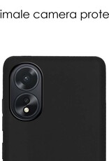 NoXx Hoes Geschikt voor OPPO A38 Hoesje Cover Siliconen Back Case Hoes - Zwart - 2x