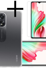 NoXx Hoes Geschikt voor OPPO A38 Hoesje Cover Siliconen Back Case Hoes Met Screenprotector - Transparant