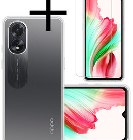 NoXx NoXx OPPO A38 Hoesje Siliconen Met Screenprotector - Transparant