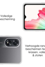 NoXx Hoes Geschikt voor OPPO A38 Hoesje Cover Siliconen Back Case Hoes Met Screenprotector - Transparant