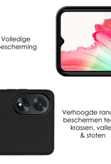 NoXx Hoes Geschikt voor OPPO A38 Hoesje Cover Siliconen Back Case Hoes Met Screenprotector - Zwart