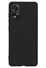 NoXx Hoes Geschikt voor OPPO A38 Hoesje Cover Siliconen Back Case Hoes Met Screenprotector - Zwart