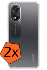 Nomfy Hoesje Geschikt voor OPPO A38 Hoesje Siliconen Cover Case - Hoes Geschikt voor OPPO A38 Hoes Back Case - 2-PACK - Transparant